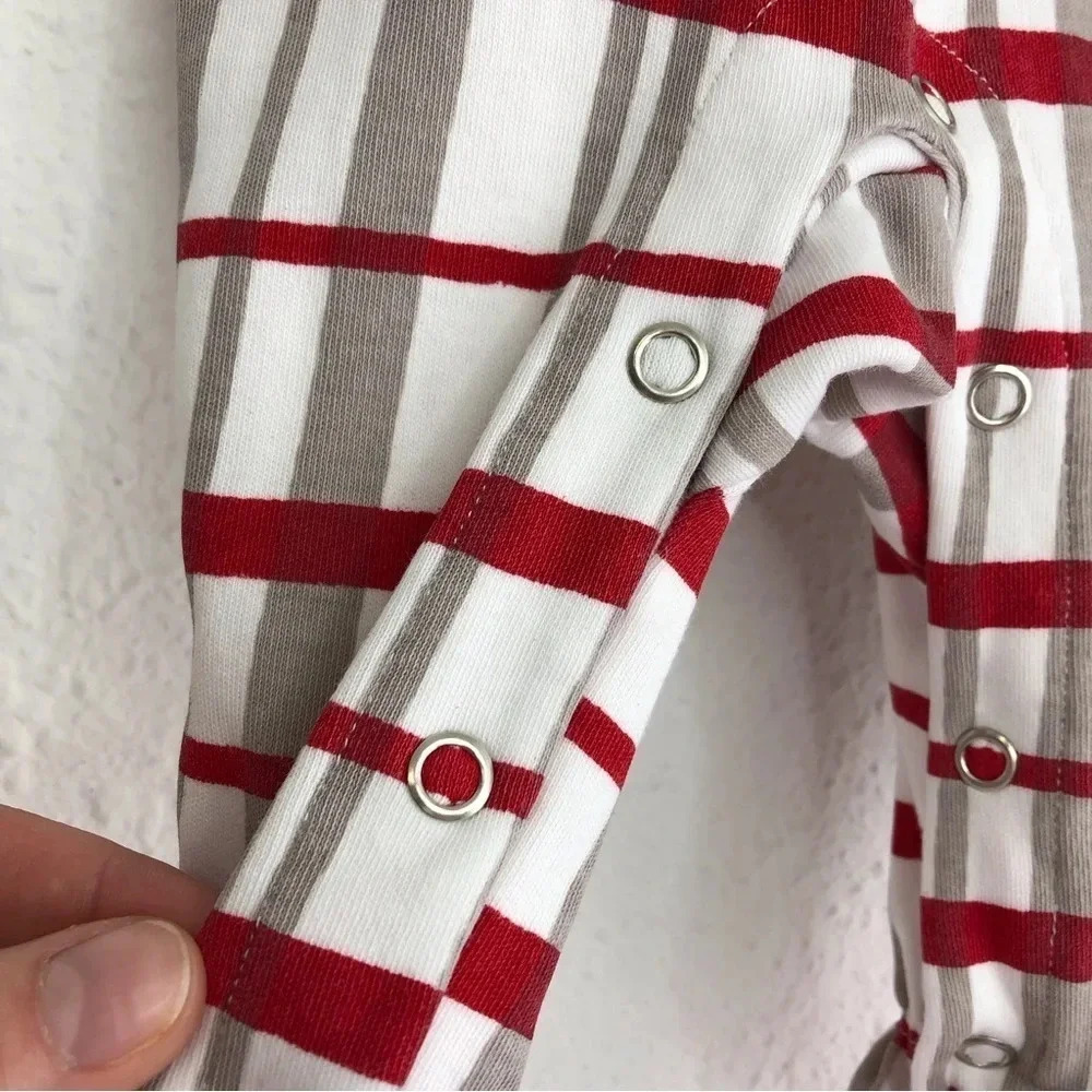 L'ovedbaby footie sleeper red plaid holiday pajamas size 3-6 months - Picture 9 of 10